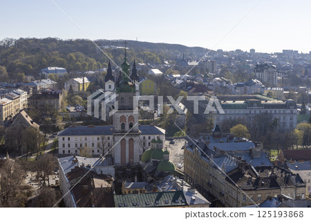 View of the center of the old city of Lviv View of the center of the old city of Lviv 125193868