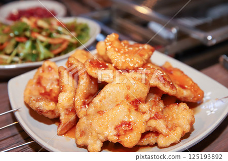 Chinese food. sweet and sour pork fried Chinese food. sweet and sour pork fried 125193892
