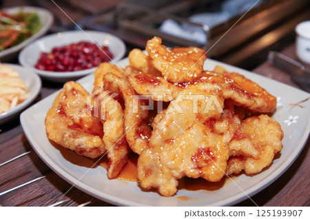 Chinese food. sweet and sour pork fried Chinese food. sweet and sour pork fried 125193907