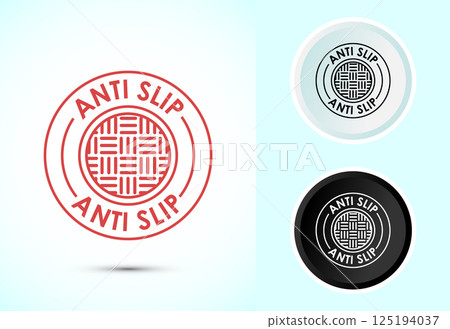 Anti slip icon design illustration. Non slip safety icon, Slip prevention sign symbol in color black and white Anti slip icon design illustration. Non slip safety icon, Slip prevention sign symbol in color black and white 125194037