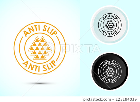Anti slip icon design illustration. Non slip safety icon, Slip prevention sign symbol in color black and white 125194039