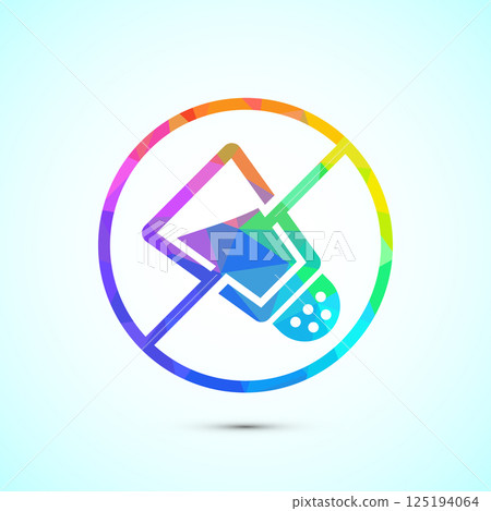 Low sodium icon design illustration, No salt sign, Salt free symbol in low poly style Low sodium icon design illustration, No salt sign, Salt free symbol in low poly style 125194064
