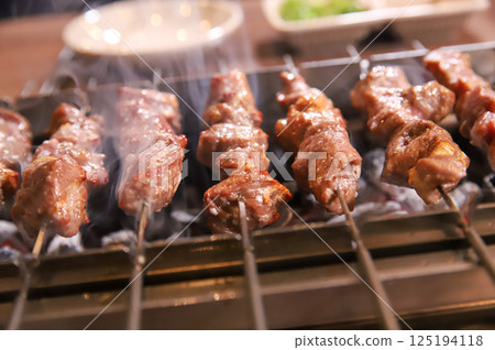 Chinese food. Grilled lamb skewers. Chinese food. Grilled lamb skewers. 125194118