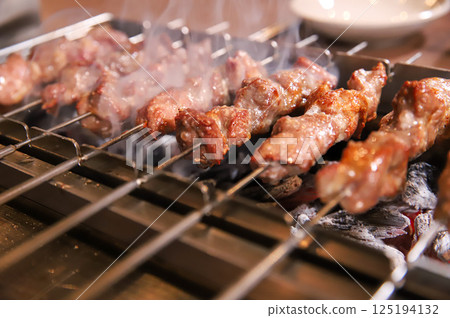 Chinese food. Grilled lamb skewers. Chinese food. Grilled lamb skewers. 125194132