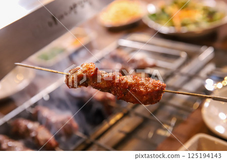Chinese food. Grilled lamb skewers. Chinese food. Grilled lamb skewers. 125194143