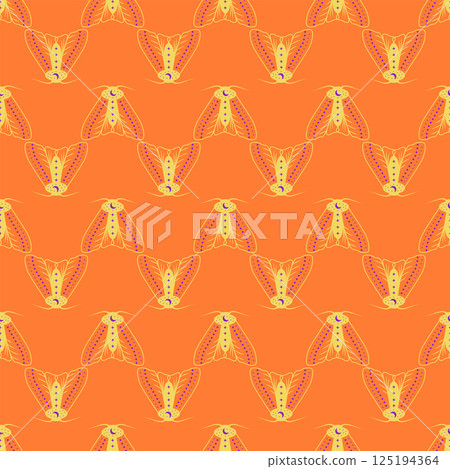 Silhouettes Magic symbols seamless pattern, with magical elements such as snake, eye, tarot cards, hand, skull. Witchcraft theme symbols and elements 125194364