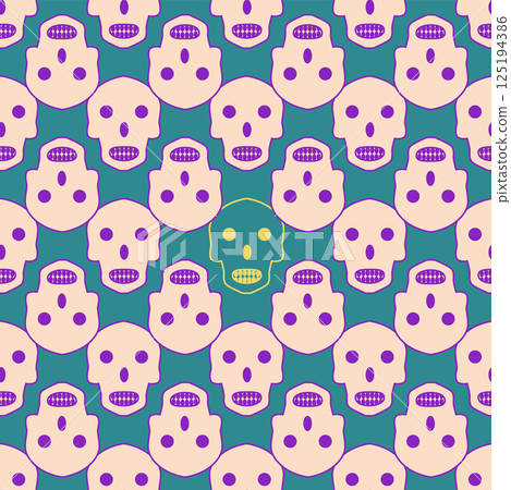 Silhouettes Magic symbols seamless pattern, with magical elements such as snake, eye, tarot cards, hand, skull. Witchcraft theme symbols and elements 125194386