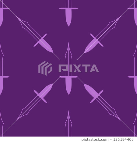 Silhouettes Magic symbols seamless pattern, with magical elements such as snake, eye, tarot cards, hand, skull. Witchcraft theme symbols and elements 125194403