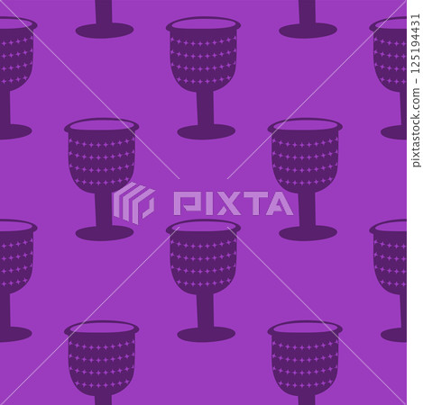 Silhouettes Magic symbols seamless pattern, with magical elements such as snake, eye, tarot cards, hand, skull. Witchcraft theme symbols and elements 125194431