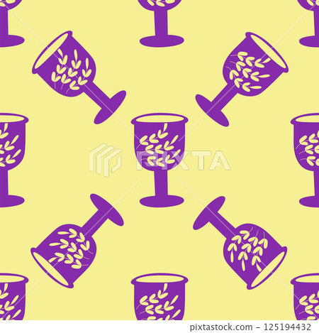 Silhouettes Magic symbols seamless pattern, with magical elements such as snake, eye, tarot cards, hand, skull. Witchcraft theme symbols and elements 125194432