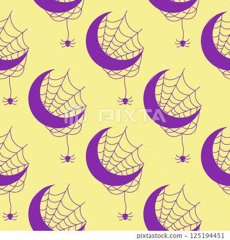 Silhouettes Magic symbols seamless pattern, with magical elements such as snake, eye, tarot cards, hand, skull. Witchcraft theme symbols and elements 125194451