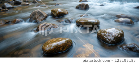 Flowing Water Over Rocks 125195183