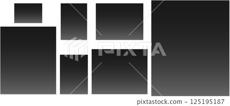 一組7種尺寸的立體相紙材料 125195187