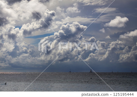 Exotic water landscape with clouds. 125195444