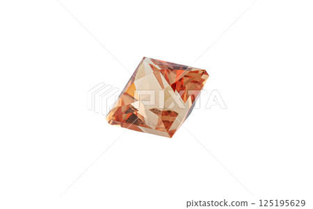 Garnet with rutile inclusions faceted old mine cut stone mineral macro photography on white isolated background Garnet with rutile inclusions faceted old mine cut stone mineral macro photography on white isolated background 125195629