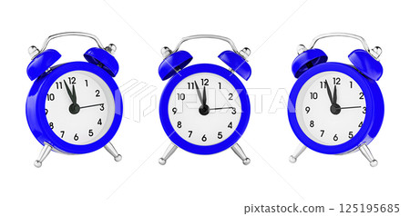 classic watch, pointer clock, Blue color alarm watch on isolated white background classic watch, pointer clock, Blue color alarm watch on isolated white background 125195685