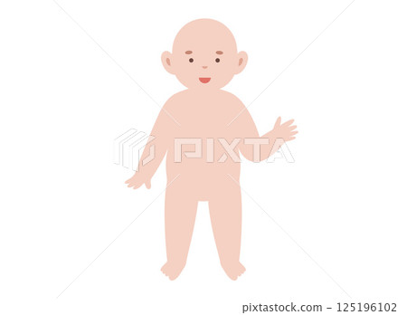Baby smiling and waving Baby smiling and waving 125196102