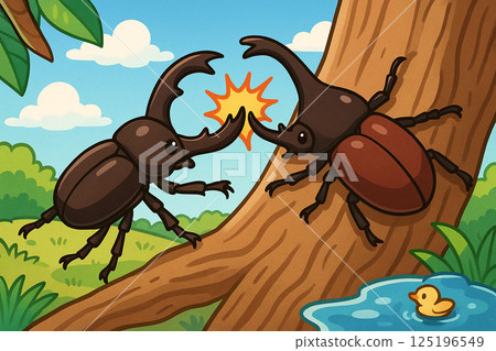 鍬形蟲與犀牛甲蟲之戰 125196549
