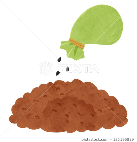 在土壤中播種水彩風格手繪插畫 125196859