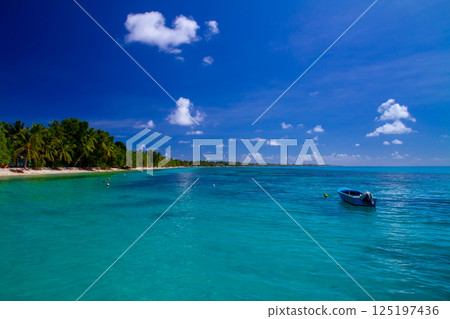 The vivid blue lagoon of Fongafale Island in Funafuti Atoll, the capital of Tuvalu, an island nation in Oceania and Polynesia The vivid blue lagoon of Fongafale Island in Funafuti Atoll, the capital of Tuvalu, an island nation in Oceania and Polynesia 125197436