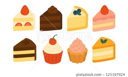 Cake Icon Set ~The fun of choosing, time for sweets~ 125197924