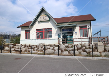 Old station building of Namchang Station, South Korea 125198050