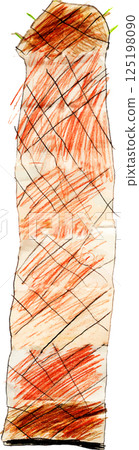 Bamboo shoots drawn by children 125198090