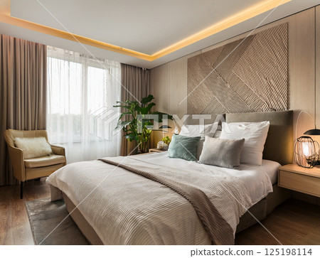 Stylish bedroom 125198114