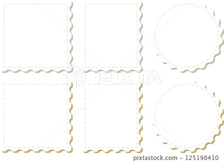 Set of square, rectangular and round stamp frames with dotted shadows Set of square, rectangular and round stamp frames with dotted shadows 125198410