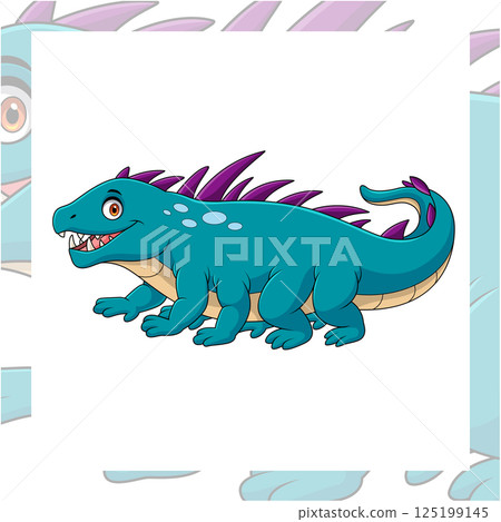 Cartoon basilisk mythology creature on white background 125199145