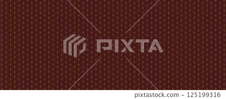 Vintage Abstract Banner. Star-Shaped Geometric Pattern. Dark Brown Vector Background. 125199316