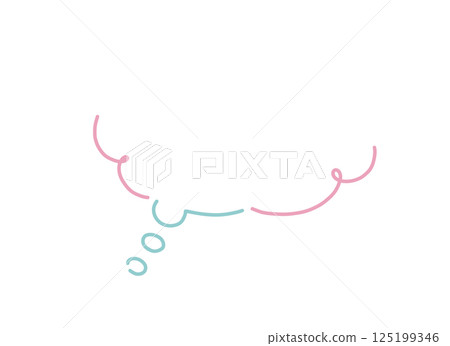 Cute thinking speech bubble illustration material 125199346