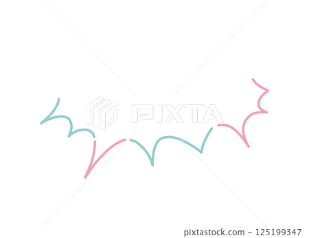 Cute jagged speech bubble illustration material 125199347