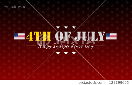 4th of July Poster with Flag Icons and Stars 125199635