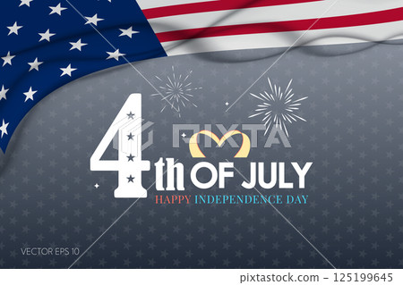 Fireworks and Heart Theme Independence Day Poster 125199645