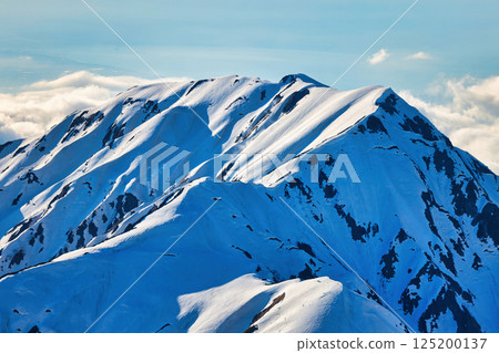 Snow-capped Mount Dainichi in the Tateyama mountain range of the Northern Alps 125200137