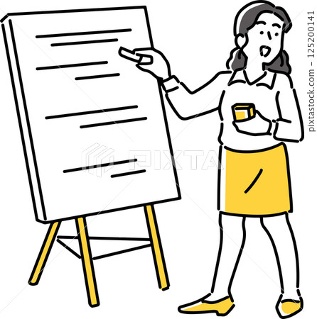 Woman explaining on board 125200141