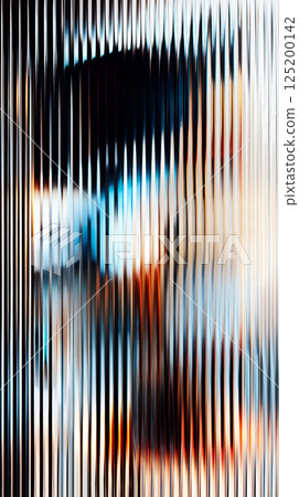 Abstract blurred vertical light stripes reflection in vibrant colors 125200142