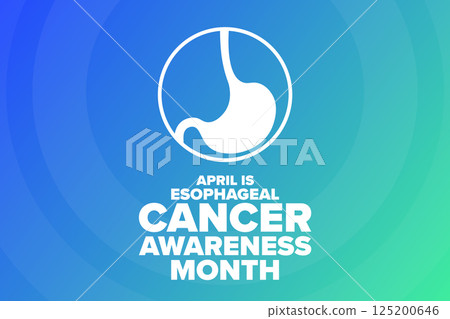 April is Esophageal Cancer Awareness Month. Template for background, banner, card, poster with text 125200646