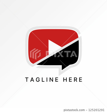 Logo design graphic concept creative premium vector stock image top sell chat symbol play icon talk media network talk service social content voice 125201291