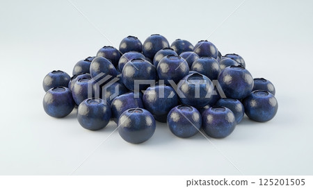 Fresh and Juicy Blueberries Piled on Light Background 125201505