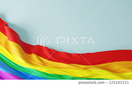 Pride month concept design of rainbow flag with copy space 3D render 125201521