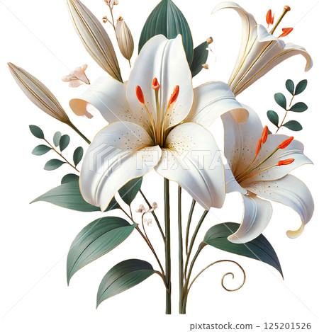 A single elegantly blooming lily A single elegantly blooming lily 125201526