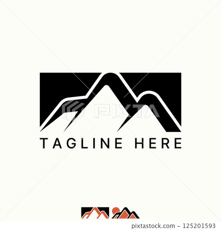 Logo design graphic concept creative premium vector stock image top sell three mountain simple on square block panorama expedition sport adventure art 125201593