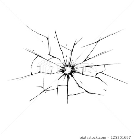 玻璃上的彈孔水平蔓延 玻璃上的彈孔水平蔓延 125201697