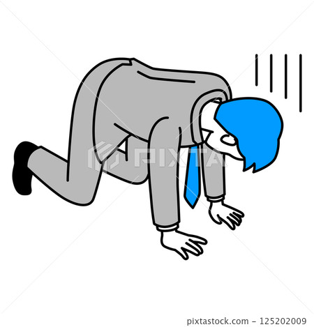 一名西裝革履的男子跪地，心情低落 125202009