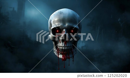 Blood-Soaked Skull with Haunted Eyes 12-8 125202020