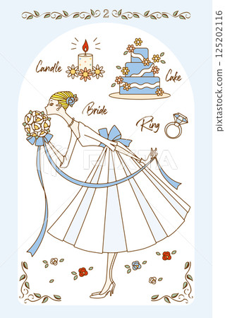 Illustrations of women in wedding dresses etc. 02 Illustrations of women in wedding dresses etc. 02 125202116