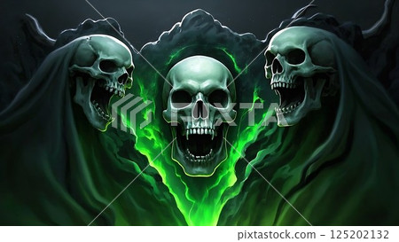 Ghost-Infested Skull with Screaming Shadows 14-5 125202132