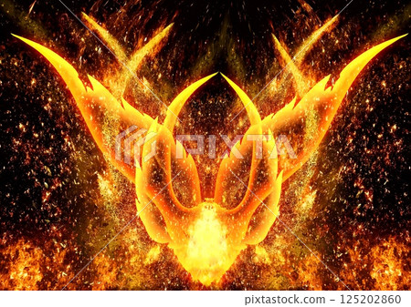 3d illustration of fire flames bursting into abstract shapes 3d illustration of fire flames bursting into abstract shapes 125202860